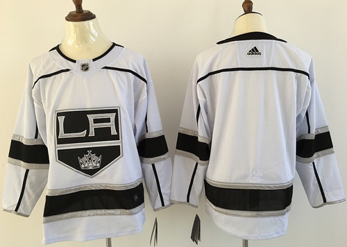Adidas Kings Blank White Road Authentic Stitched NHL Jersey - Click Image to Close